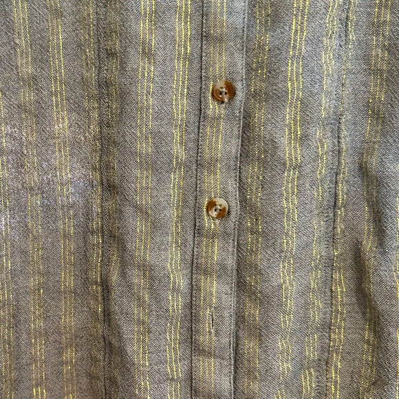 ANTHROPOLOGIE Itzel Metallic Buttondown Top by Akemi+Kin - Size 12 - Picture 8 of 16